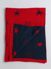Little Angels Little Angels Reversible Blanket Woollen Perfect Nursery Essential with Stars Red & Navy Blue Blanket Blanket & Swaddle 2 in 1 Red & Navy Reversible Star Design Blanket 0-2Y / Red & Navy Blue / Baby Wool