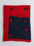Little Angels Little Angels Reversible Blanket Woollen Perfect Nursery Essential with Stars Red & Navy Blue Blanket Blanket & Swaddle 2 in 1 Red & Navy Reversible Star Design Blanket 0-2Y / Red & Navy Blue / Baby Wool