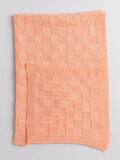 Little Angels Little Angels Baby Blanket Woollen Perfect Nursery Essential with Checkered Design Blanket Blanket & Swaddle Peachy Dreams in Cozy Squares 0-2Y / Peach / Baby Wool