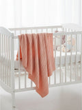 Little Angels Little Angels Peachy Pink Knit Baby Blanket Blanket & Swaddle Peachy Pink Cable Knit Baby Blanket 0-2Y / Peach / Baby Wool