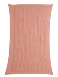 Little Angels Little Angels Peachy Pink Knit Baby Blanket Blanket & Swaddle Peachy Pink Cable Knit Baby Blanket 0-2Y / Peach / Baby Wool