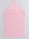 Little Angels Little Angels 1 Pc Swaddle Basketweave Woollen Pink Swaddle For Baby Girls Blanket & Swaddle Peekaboo Snuggles, Buttoned Love Swaddle