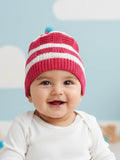 Little Angels Little Angels Baby Wool Striped Pull-On Beanie Cap with Pom Pom For Baby Boys and Girls Cap, Socks & Mittens Handcrafted Striped Winter Beanie