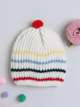Little Angels Little Angels Baby Wool Striped Pull-On Beanie Cap with Pom Pom For Baby Boys and Girls Cap, Socks & Mittens Snug & Stylish Beanie With Charm