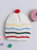 Little Angels Little Angels Baby Wool Striped Pull-On Beanie Cap with Pom Pom For Baby Boys and Girls Cap, Socks & Mittens Snug & Stylish Beanie With Charm