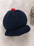 Little Angels Little Angels Baby Wool Solid Pull-On Beanie Cap with Pom Pom For Baby Boys and Girls Cap, Socks & Mittens Snug & Stylish Beanie With Charm 0-3M / Navy / Baby Wool