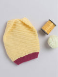 Little Angels Little Angels Baby Wool Textured Pull-On Beanie Cap with Pom Pom For Baby Girls Cap, Socks & Mittens Wavy Knit Textured Winter Cap 0-3M / Yellow & Wine / Baby Wool