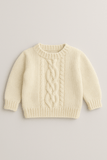 Little Angels Cozy Striped Crewneck Sweater Cardigan Cozy Striped Crewneck Sweater 6-12 M / Cream