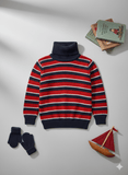 Little Angels Elegant Baby Turtleneck Pullover Cardigan Elegant Baby Turtleneck Pullover 6-12 M / Navy
