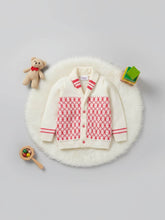 Little Angels Knit & Neat Diamond Charm Cardigan Knit & Neat Diamond Charm 1 - 2 Years / Cream & Fuschia