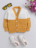 Little Angels Little Angels Baby Wool V-Neck Full Sleeves Color-Block with Diamond Design Cardigan Sweater For Baby Boys  Cardigan Snug & Buttoned Up Cardigan 0-3M / Mustard / Baby Wool