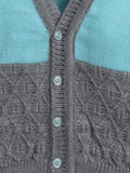 Little Angels Little Angels Baby Wool V-Neck Full Sleeves Color-Block with Diamond Design Cardigan Sweater For Baby Boys Cardigan Snug & Buttoned Up Cardigan