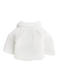 Little Angels Little Angels Baby Wool Collared Neck Full Sleeves Lace Rib Cardigan Sweater For Baby Girls Cardigan Twinkle Pop Eyelet Knit Cardigan 0-3 M / White / Baby Wool