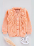 Little Angels Twist & Snug Knit Sweater Cardigan Twist & Snug Knit Sweater 0-3 M / Peach / Baby Wool