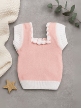 Little Angels Baby Wool - Sleeveless Vest for 0-12M Cloud Trim Cozy Knitwear 0-3 M / Pink / Baby Wool