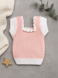 Little Angels Baby Wool - Sleeveless Vest for 0-12M Cloud Trim Cozy Knitwear 0-3 M / Pink / Baby Wool