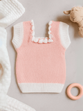 Little Angels Baby Wool - Sleeveless Vest for 0-12M Cloud Trim Cozy Knitwear