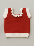 Little Angels Baby Wool - Sleeveless Vest for 0-12M Cloud Trim Cozy Knitwear