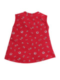 Little Angels Little Angels Scoop Neck Cotton Red Sleeveless Printed Top with Bloomer Set For Baby Girls Co-ords Peekaboo Play Top & Bloomer Set