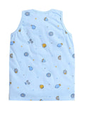 Little Angels Little Angels Scoop Neck Cotton Blue Sleeveless Printed Vest & Solid Shorts For Baby Boys Combos Move & Groove Top and Shorts
