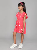 Little Angels Little Angels 1 Pc Dress & Frocks Cotton Square Neck Flared Sleeves Printed A-line Dress For Baby Girls Dress & Frocks Square Neck Flared Sleeves Printed A-line Dress