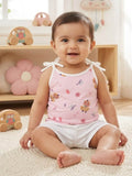 Little Angels Buy Knot Cotton Jhabla for Newborn | My Little Angels Jhabla/Vest Cartoon Print Tie Knot Cotton Baby Vest