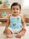 Little Angels Buy Knot Cotton Jhabla for Newborn | My Little Angels Jhabla/Vest Cartoon Print Tie Knot Cotton Baby Vest