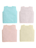 Little Angels Little Angels Pack of 4 Jhabla/Vest Cotton V-Neck Sleeveless Solid Jhablas For Baby Boys and Baby Girls Jhabla/Vest Celestial Comfort Sleeveless Vests