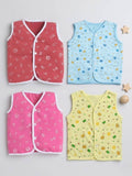 Little Angels Printed Baby Vest Pack Online | My Little Angels Jhabla/Vest Cotton Printed Sleeveless Baby Vest 0-3 M / Multicolor / Cotton