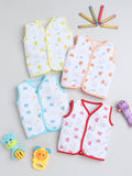 Little Angels Little Angels Pack of 4 Jhabla/Vest Cotton V-Neck Sleeveless Printed Jhablas For Baby Boys and Baby Girls Jhabla/Vest Cuddle Critters Vest Set