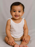 Little Angels Little Angels Organic Mulmul Hospital Safe Pure White Vest Pack Jhabla/Vest Organic Mulmul Hospital Safe Pure White Vest - (0-3M)