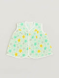 Little Angels Little Angels Star Print Sleeveless Frock - Pack of 3 Jhabla/Vest Soft Starburst Baby Vest Trio