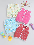 Little Angels Little Angels Baby Cotton Print Vests – Pack of 4 Jhabla/Vest Tiny Tales Printed Sleeveless vests