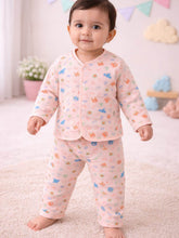 Little Angels Little Angels Cotton V-Neck Half Sleeves Printed Green Jhabla Jhabla/Vest V-Neck Full Sleeves Printed Peach Nightsuit