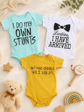 Little Angels 3-Piece Funny Baby Bodysuit Set | Cute Printed Cotton Onesies Night Suits 3-Piece Funny Printed Baby Bodysuit Combo Set – Cute Cotton Infant Onesies Multicolor / 3-6 M / Cotton