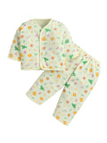 Little Angels Baby Cotton Nightwear Set – Soft Printed Top & Pajama | Little Angels Night Suits V-Neck Full Sleeves Printed Yellow Nightsuit