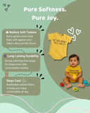 Little Angels Yellow Cotton Graphic Print Baby Romper Onesies Bright Yellow Cotton Romper for Baby Wear