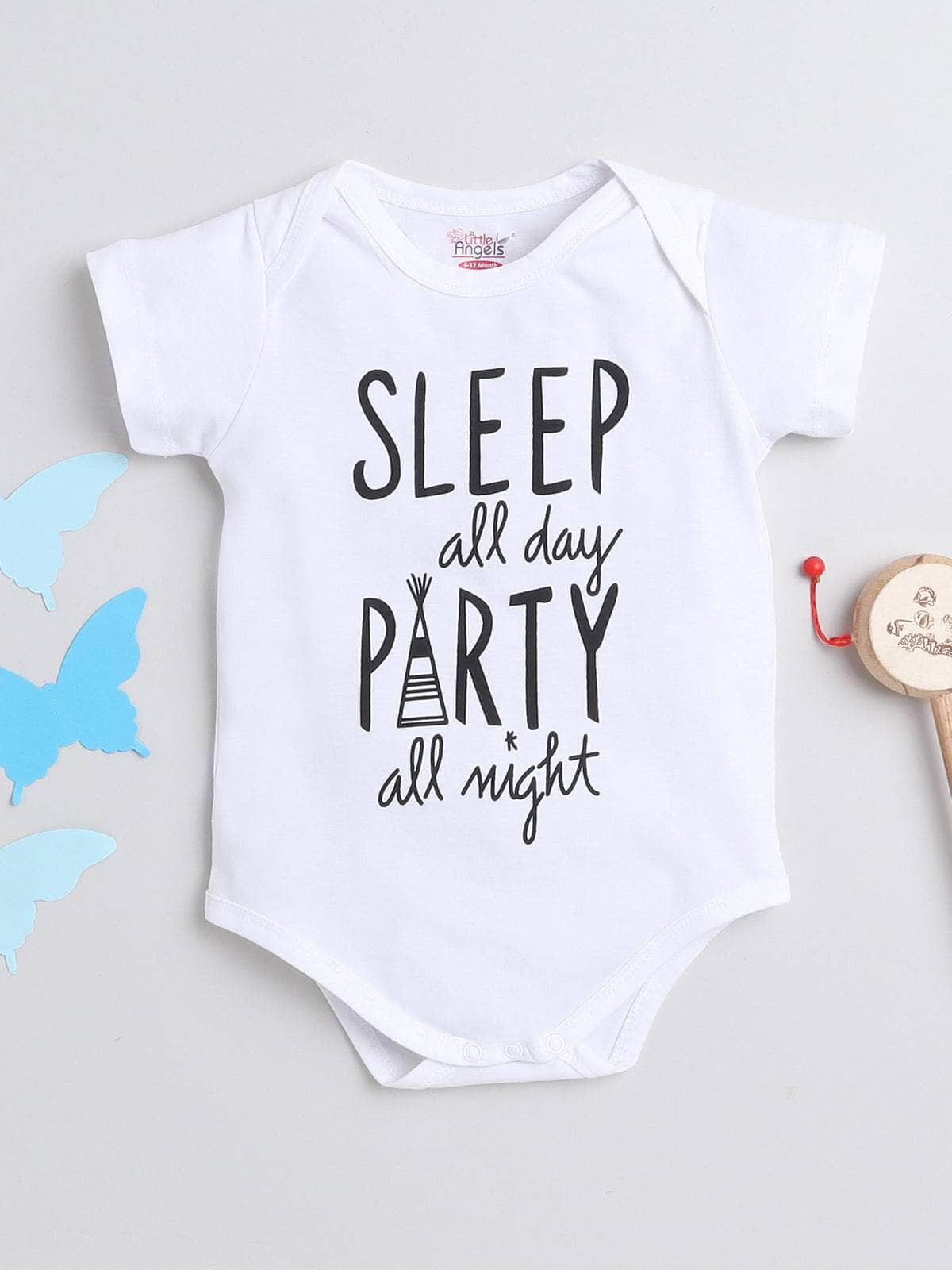 Little Angels Little Angels 1 Pc Onesies/Romper Cotton Round Neck Half Sleeves Graphic Print Romper For Baby Boys and Baby Girls Onesies Little Doodles Printed Baby Onesie