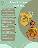 Little Angels Cotton Baby Romper Yellow – Graphic Print Onesies Yellow Cotton Printed Baby Onesie