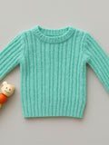 Little Angels Aqua Breeze Textured Knit Pullover Pullover Aqua Breeze Textured Knit Pullover 6-12 M / Green