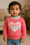 Little Angels Little Angels Baby Wool Round Neck Full Sleeves Jacquard Heart Pullover Sweater For Baby Girls Pullover Cozy Dad’s Little Angel Knitted Pullover