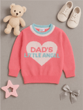 Little Angels Little Angels Baby Wool Round Neck Full Sleeves Jacquard Heart Pullover Sweater For Baby Girls Pullover Cozy Dad’s Little Angel Knitted Pullover 3-6M / Neon Pink / Baby Wool