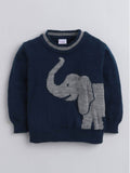 Little Angels Little Angels Baby Wool Round Neck Full Sleeves Jacquard Elephant Pullover Sweater For Baby Boys Pullover Little Jumbo Joy Pullover
