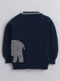 Little Angels Little Angels Baby Wool Round Neck Full Sleeves Jacquard Elephant Pullover Sweater For Baby Boys Pullover Little Jumbo Joy Pullover