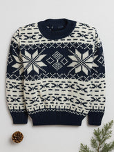 Little Angels Little Angels Baby Wool Round Neck Full Sleeves Striped Pullover Sweater for Baby Boys Pullover Tiny Snowflakes Knitted Sweater