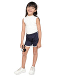 Little Angels Little Angels Cotton Navy Solid Shorts For Girls Shorts Lil Explorer Solid Shorts