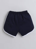 Little Angels Little Angels Cotton Navy Solid Shorts For Girls Shorts Lil Explorer Solid Shorts