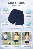 Little Angels Little Angels Cotton Navy Solid Shorts For Girls Shorts Lil Explorer Solid Shorts