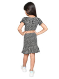 Little Angels Little Angels Round Neck Short Sleeves Black Cotton Printed Top & Skirt Set For Baby Girls Skirts Sets Little Miss Twirl Outfit Set