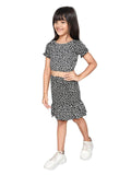 Little Angels Little Angels Round Neck Short Sleeves Black Cotton Printed Top & Skirt Set For Baby Girls Skirts Sets Little Miss Twirl Outfit Set